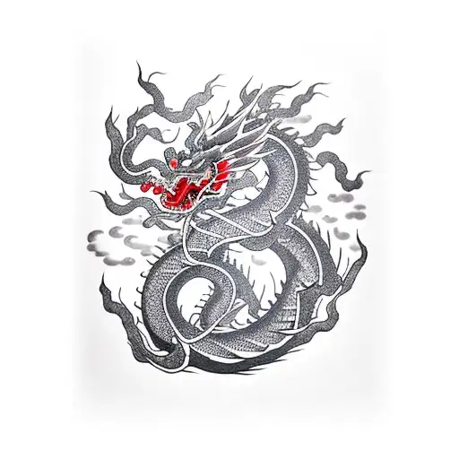 Chinese Dragon Made Of Ink