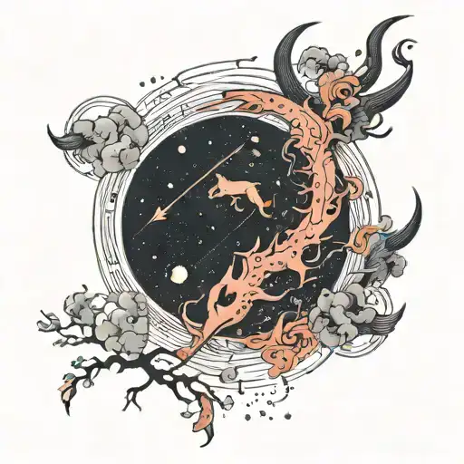 Sagittarius Constellation Fire Night Sky