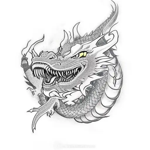 Dragon Full Body Whit Cat Head