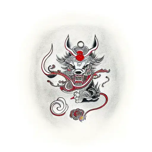Black Qilin With Red Eyes