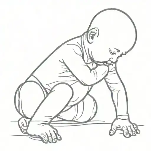 A Baby And A Strong And Powerful Human Being Built