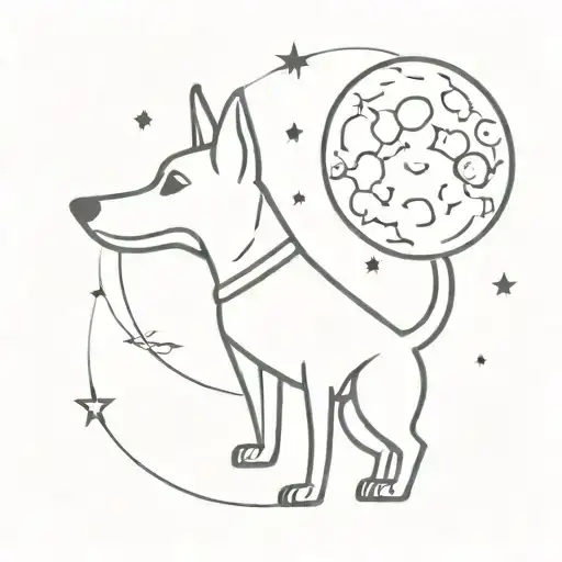 Dog In Space Stars Moon Vast