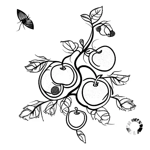 An Apple Tree With Bacteria Growing On Its Branches