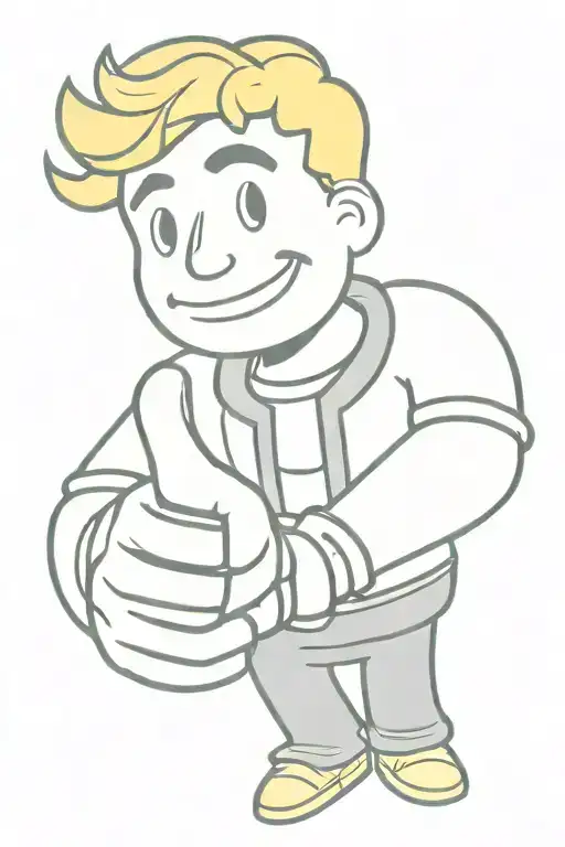 Fallout Vault Boy Showing Thumbs Up