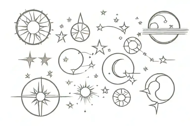 Universe With Sun Moon Stars