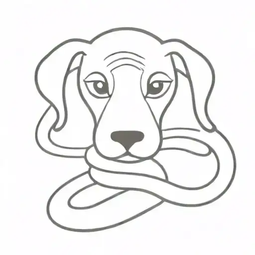A Minimalist Design Of A Puppy Snake