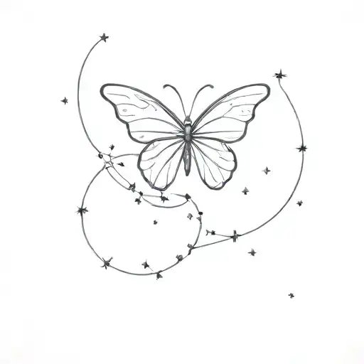Butterfly With Leo Constellation