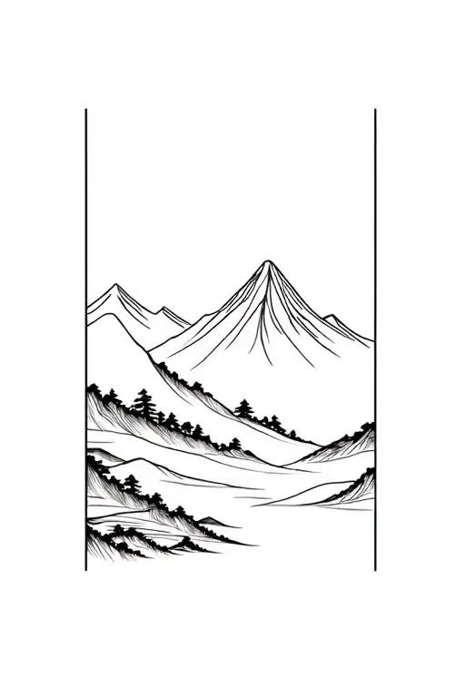 Zen Mountain Landscape
