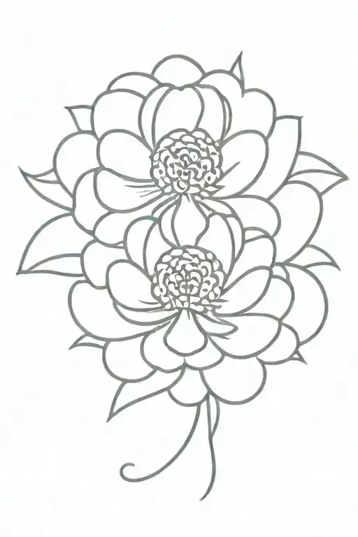 Chrysanthemum With Scorpio Zodiac Sign Intertwined