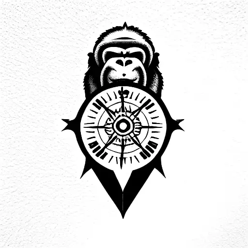Gorilla And Compass Card