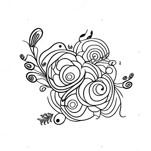 Floral Bouquet With Music Notes