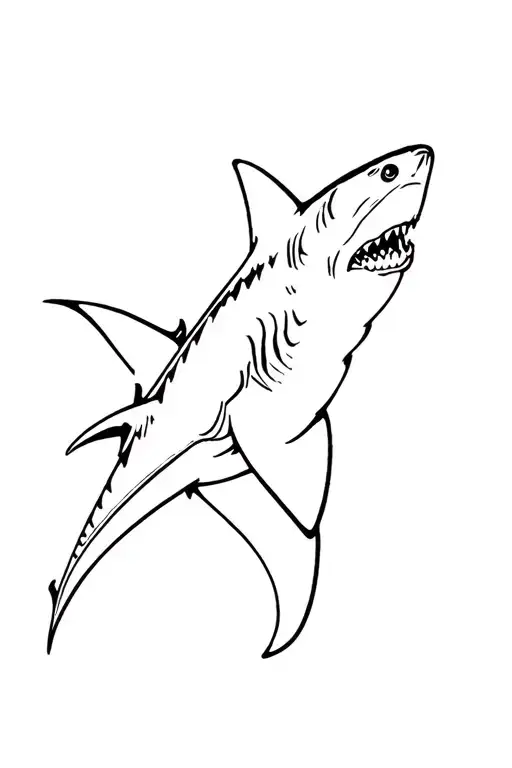 Black Fine Line Black Tip Shark Swimming