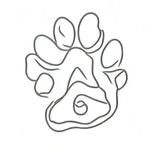 Cat Paw Print With The Word