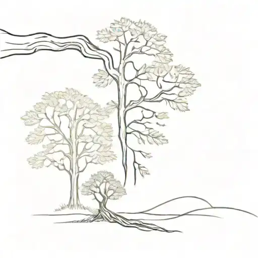 Half Of A Cedar Tree Next To Half Of A Maple Tree To Form A Tree But We Can Diferenciate Both Trees