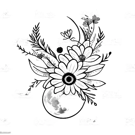 Moon With Wild Flowers