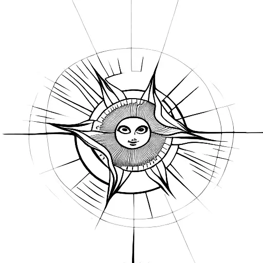 Line Sun With Blank Middle