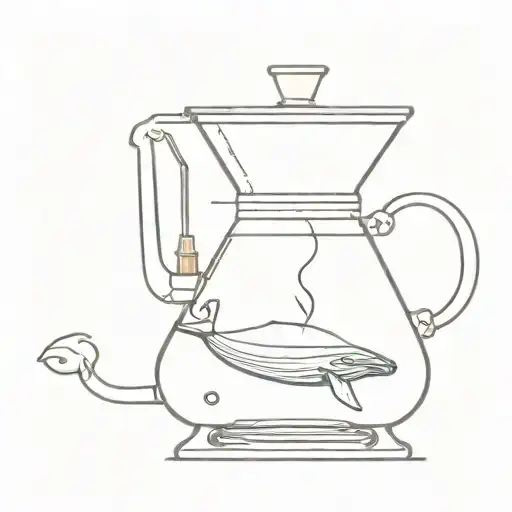 Chemex Style Coffee Maker With A Whale In The Coffee