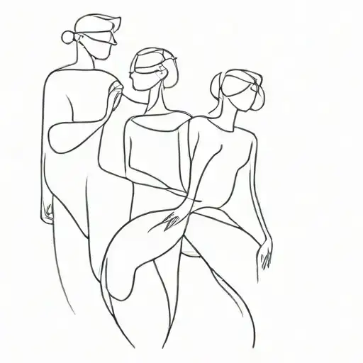 Abstract Figures From Family Picture One Line