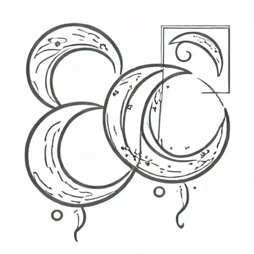 Stamp Tattoo Consisting A Moon And A Semi Colon