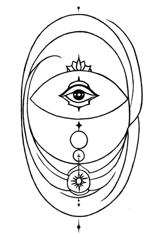 Moon Followed By Third Eye Chakra Followed By Sun Rising