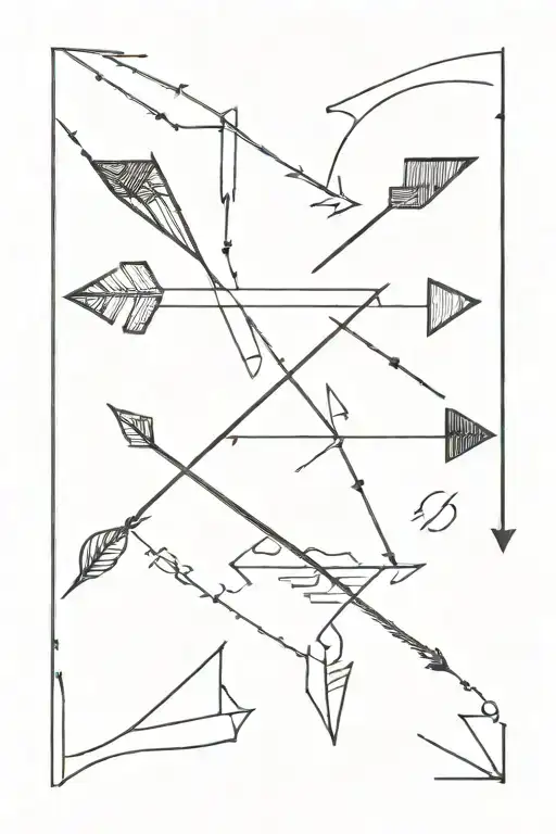 A Minimalist Arrow Sketch With Subtle Hints Of Zina And Nimsara Motifs