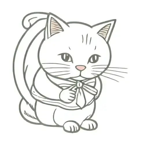 Cat Wearing An Apron Cleaning With A Duster While The Sun Is Shining