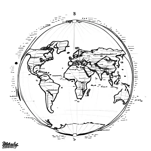 A Sketch-style Map Of The World With Beach Destinations Marked