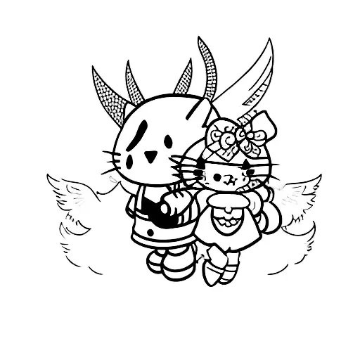 Devil And Angel Kuromi Hello Kitty