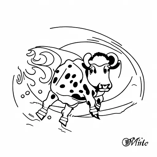 Cow Jumping Over A Moon