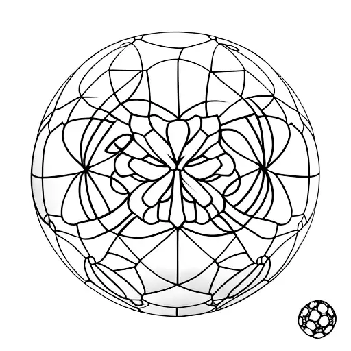 A Minimalist Tattoo Of A Soccer Ball Made Up Of Butterflies