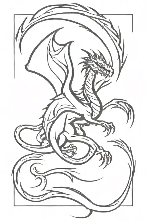 Black Dragon With No Wings And Roaring Flame And Straight Flying