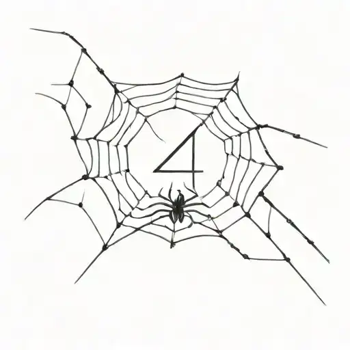 The Number 4 In The Middle Of A Spider Simple On The Back Of The Soider