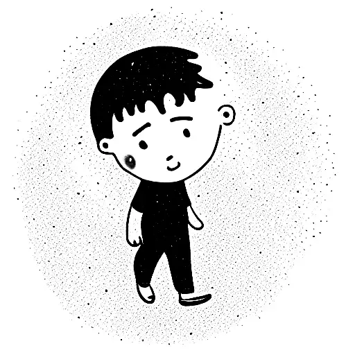 A Boy Holding A Sun Plushie While Walking In A Road