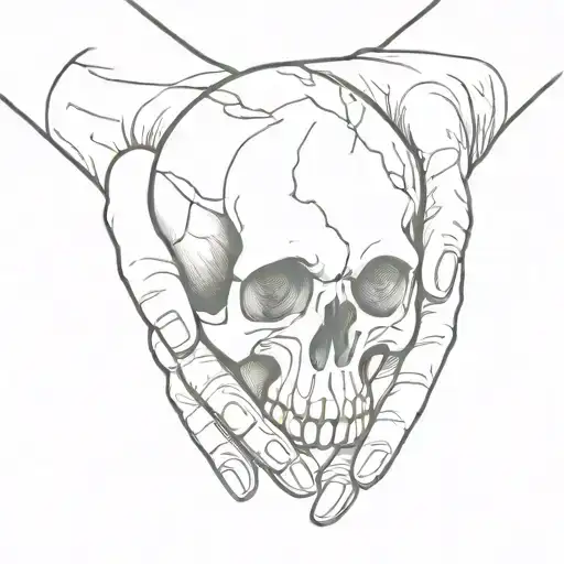 Hands Grabbing Skull Wearing