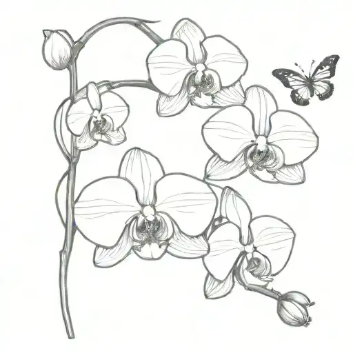 Orchid With Butterfly 1 Half