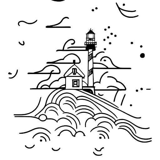 Lighthouse Over Stormy Sea