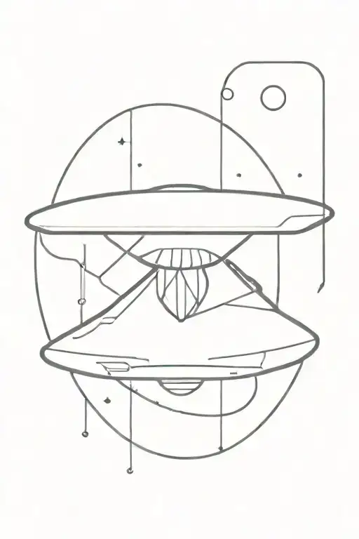 An Minimalistic Alien Spaceship With Futuristic Design