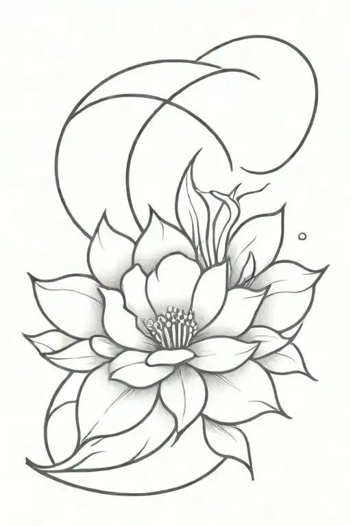 Moon With Saggi Flower Small