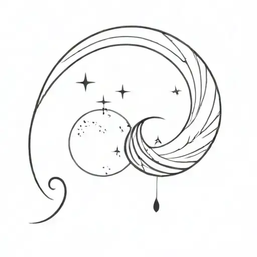 Fine Line Shell And Waning Crescent Moon