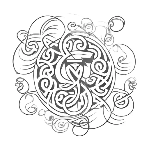 A Monogram Of Your Children's Initials Entwined With Floral Vines