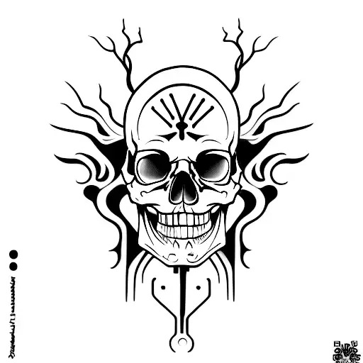 Half Skull Whispering Behind Ear