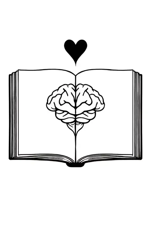 Half Heart And Brain Above An Open Book