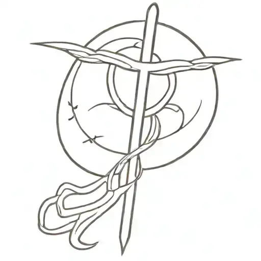 Minimalist Tattoo Represents Corsica East The Sea And A Religious Cross