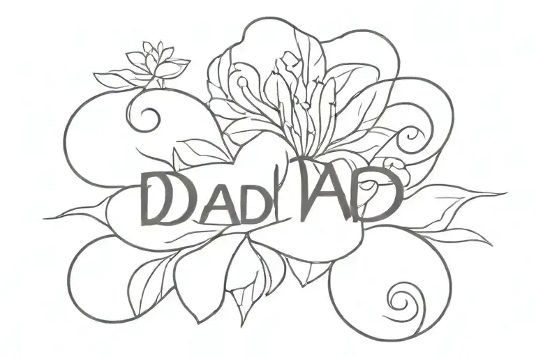 Word Dad Turning Into Flower