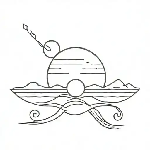 Small Tattoo That Shows A Sunset And A New Beginning