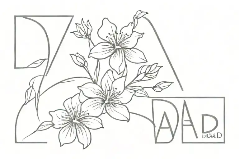 Word Dad Turning Into Flower