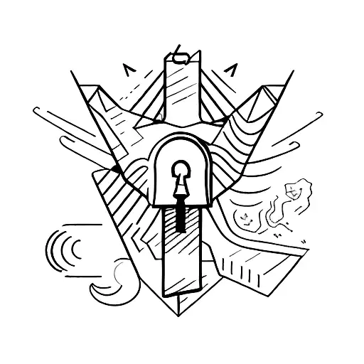 A Minimalistic Paper Airplane With A Lock Symbolizing The Client's Love For Aircraft And Security