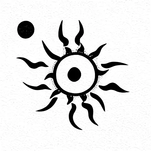 Sun And Japanese Cherry Flowers Around