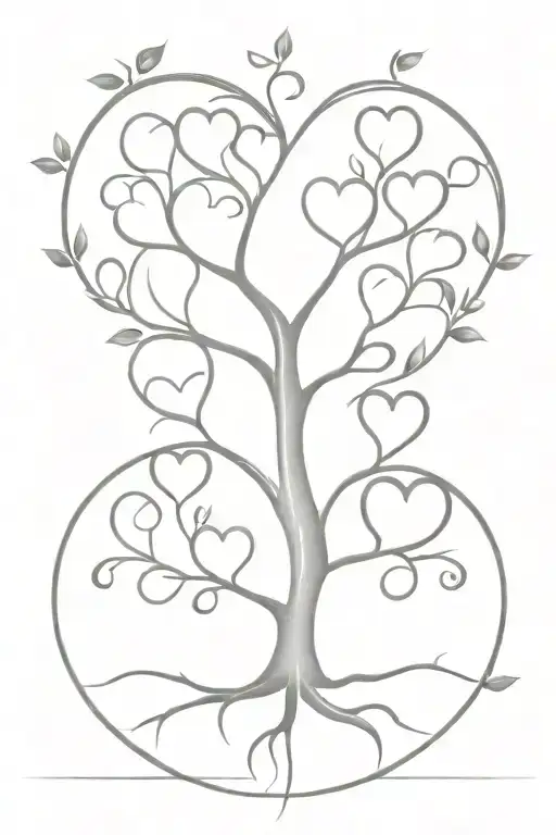 Family Tree In The Shape Of A Heart