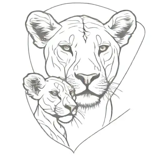 Lioness With Her Baby